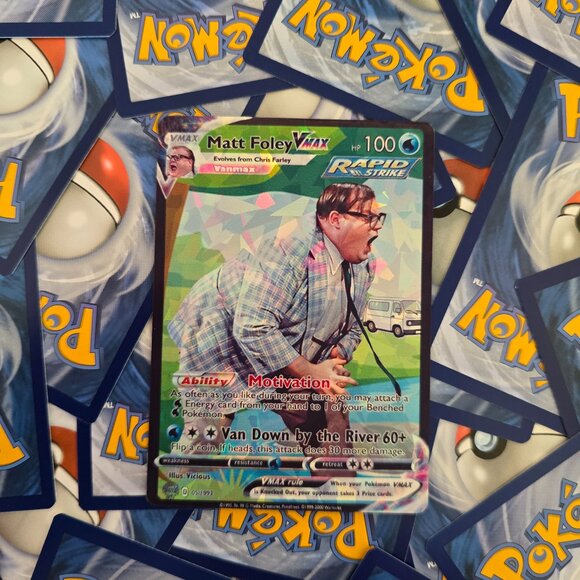 Chris Farley Pokemon Card -Matt Foley - Saturday Night Live - SNL - Picture 1 of 7